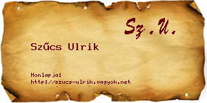 Szűcs Ulrik névjegykártya
